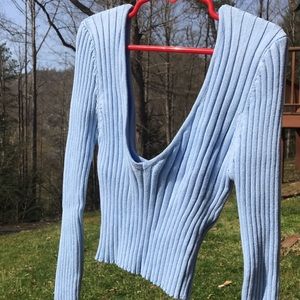 HERA Cropped, Ribbed, Long-sleeved Sweater